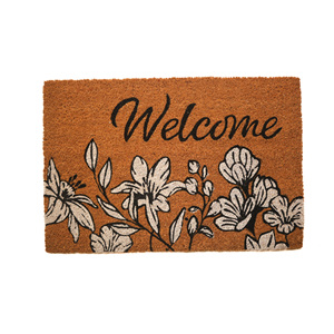 พรมเช็ดเท้าใยมะพร้าวพิมพ์ลายพรีเมียม FloraWelcome พร้อมแผ่นรอง PVC |   พรมปูพื้นลายดอกไม้สำหรับต้อนรับ - Product Image 1