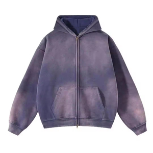 Wholesale hoodie jacket cotton blend zip hoodie casual hoodie Private Label Production - Product Image 2