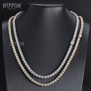 Chaîne cubaine en argent 925 et moissanite plaqué or rose pour homme, collier pavé de luxe, chaîne de corps tendance, cadeau pour homme - Product Image 1