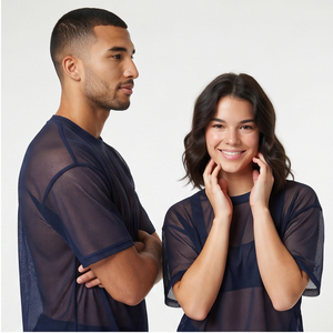 <b>Transparent</b> Mesh Summer <b>Shorts</b> Set <b>Men</b> Women Crew Neck T-Shirt And <b>Shorts</b> Lightweight Drop Shoulder Mesh Tee Tops - Product Image 4