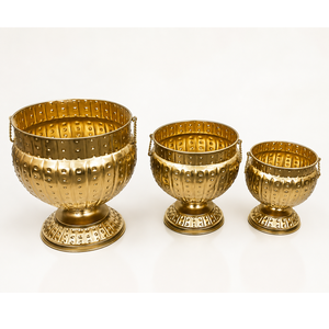 Exclusivos Floreros de Hierro Dorado Martillado para Decoración de Bodas y Hogar, Florero Artesanal de Hierro Art Deco con Acabado Resistente al Óxido - Product Image 5
