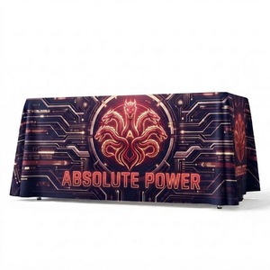 Full Coverage Sublimation <b>Tablecloth</b> Custom Polyester Cover for Exhibition <b>Festivals</b> Markets and Events - Product Image 4