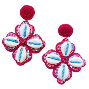 Pendientes Colgantes de Plata con Cuentas de Vidrio Bordadas en Forma de Flor, Inspirados en la Naturaleza, Hechos a Mano, Ecológicos y de Moda - Product Image 5