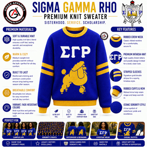 Cardigans en acrylique pour femmes avec broderie de boutons d'hiver de la sororité Sigma Gamma Rho |   Cardigan vintage anti-rides sur mesure en gros - Product Image 5