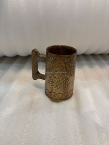 Jarra de Cerveza Vikinga de Madera con Grabado, Jarra de Madera Tallada a Mano para Fiestas de Lujo - Product Image 4