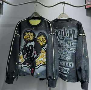 เสื้อฮู้ดผู้หญิงลายการ์ตูนพิมพ์ลายมัดย้อม สไตล์สตรีทแฟชั่น สำหรับฤดูใบไม้ผลิและฤดูใบไม้ร่วง - Product Image 1