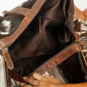 กระเป๋าเดินทางหนังวัววินเทจสำหรับผู้ชายและผู้หญิง - Product Image 6