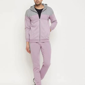 High Quality Men Cotton Fleece Oversized Breathable Zipper Hooded Tracksuit Sets <b>Jogging</b> <b>Suit</b> OEM - Product Image 1