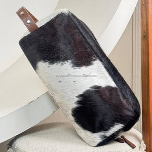 ชุดอุปกรณ์แต่งหน้าหนังแท้สำหรับผู้ชายและผู้หญิงกระเป๋าเครื่องสำอางหนังวัวแบบออกแบบได้ตามต้องการ - Product Image 5