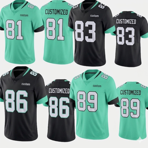 Maillot de football américain sur mesure en gros, vert marine et noir, respirant, séchage rapide, en polyester - Product Image 1