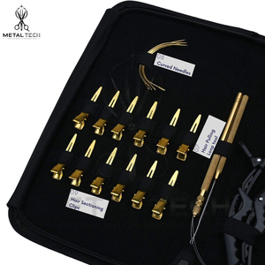 Kit Complet d'Application d'Extensions de Cheveux à Trame, Pinces en Acier Inoxydable Doré, Bobines de Fil à Tisser, Pinces de Sectionnement - Product Image 4