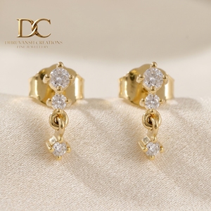 Latest Elegant Design 14KT Solid Gold Lab Grown Diamond <b>Stud</b> Earrings IGI Certified Brilliant Cut Luxury Women's Fine Jewelry - Product Image 6
