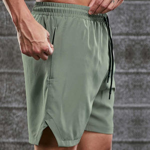 Pantalones Cortos Deportivos Casuales para Hombre, Cintura Media, Secado Rápido, Transpirables, de Poliéster/Algodón, Cintura Elástica, para Gimnasio, Entrenamiento y Fitness - Product Image 1