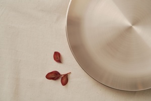 <b>Large</b> 25cm Round Bronzeware Dinner <b>Plate</b>, Elegant Hand-forged Korean Traditional Serving Dish - Product Image 4