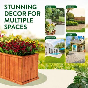 Jardinière en bois avec trous de drainage, boîte à fleurs durable avec revêtement huilé pour la décoration du jardin, du balcon et de la cour - Product Image 5