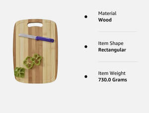 Tabla de Cortar de Bambú Natural, Ecológica y Duradera para Cocina, Tabla de Madera para Servir - Product Image 4