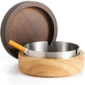 Cenicero de Cigarros Clásico Hecho a Mano, Ecológico, de Madera, Estilo Americano, Forma Personalizada, Soporte para Fumar de Sobremesa, Decorativo para el Hogar o Bar - Product Image 5