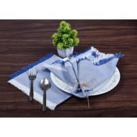 Serviettes élégantes vert pastel 100% coton, séchage rapide, absorbantes, design uni avec picots, pour dîner, multi-usages, décoratives, tissées, certifiées GOTS