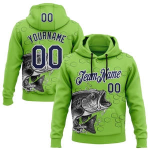 Sweat-shirt à capuche de sport et de pêche OMMIZ INDUSTRY, personnalisé, vert néon, bleu marine, noir-blanc, design 3D, vente en gros - Product Image 1
