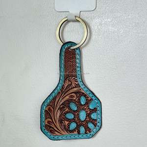 Porte-clés en cuir sculpté à la main porte-clés en cuir de forme exotique accessoires en cuir usiné porte-clés mignon pour unisexe - Product Image 4