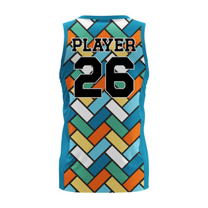 Camisetas de Baloncesto Personalizadas con Estampado, Mezcla de Poliéster/Spandex, Transpirables, de Secado Rápido, Talla Grande, sin Mangas, Cuello en V - Product Image 2