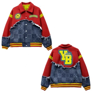 แจ็กเก็ตผ้าเดนิมแบบมีน้ำหนักผลิตตามสั่งสำหรับผู้ชายดีไซน์โลโก้บนผ้าแคนวาสสำหรับ2024 - Product Image 4