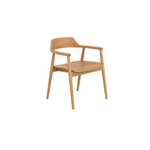 Ensemble de salle à manger rond en teck scandinave moderne ARTERRA Premium avec table à lattes et chaises pour hôtel - Product Image 3