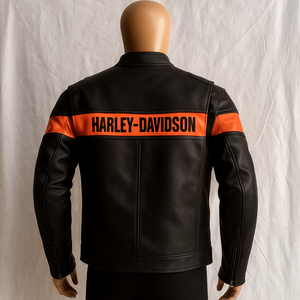 Veste en cuir Harley pour homme, style Victory Sweep, vintage, écologique, coupe-vent, streetwear - Product Image 1