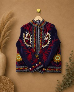 Trajes de Mujer para Ocasiones Especiales, Motivos Florales y Botánicos Intrincados, Chaqueta con Bordado Meticuloso, Ropa de Festival, Abrigo de Invierno para Mujer - Product Image 2