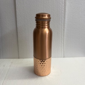 Premium Handcrafted Two-tone Copper Water Bottle Ayurvedic Wellness Bottle for Home Yoga and Travel - Product Image 2
