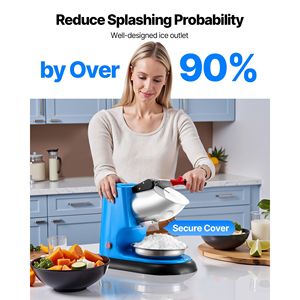 Máquina Eléctrica Trituradora de Hielo de 4 Cuchillas, 220 lb/h, de Acero Inoxidable, con Tapa de Recipiente, para Hacer Conos de Nieve - Product Image 2