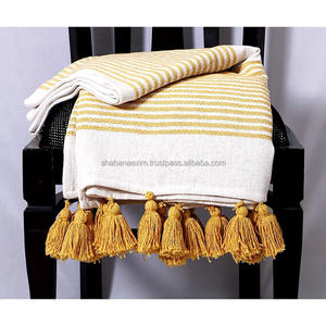 Jeté de canapé décoratif en coton avec motif de couverture de couleur indigo Couverture légère pour les acheteurs de textiles pour la maison d'exportation - Product Image 6