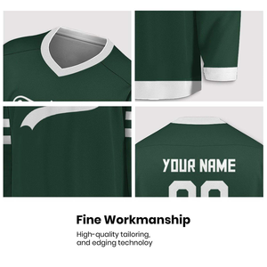 Custom Ice Hockey Jersey Sublimated Team Uniform Personalized Name Number 100% Polyester Padded Breathable Quick Dry V-neck Slim - Product Image 4