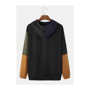 <b>Men's</b> Color Block Hooded <b>Sweatshirt</b> Patchwork Design Oversized Fit Casual Autumn Wear Knitted Fabric <b>Men's</b> Hoodies & <b>Sweatshirts</b> - Product Image 6