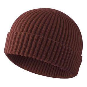 Bonnets d'hiver personnalisés avec logo brodé pour hommes et femmes, en tricot côtelé en laine mérinos, acrylique, coton, cachemire, avec logo de créateur - Product Image 5