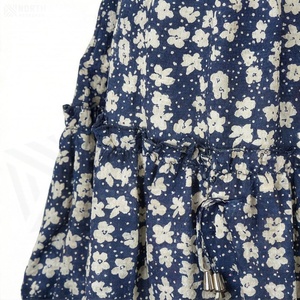 Jupe courte trapèze à imprimé floral pour femme, taille élastique avec cordon de serrage, en mousseline douce, style Prairie Chic printanier - Product Image 5