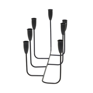 Modern 7 arm Stick <b>Black</b> Iron <b>candelabra</b> Minimalist Linear Design Perfect For Dining Tables Weddings And Sleek Home Decoration - Product Image 4