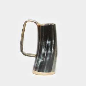 Taza de Cuerno de Búfalo Natural Pulido, Estilo Rústico Moderno, Religiosa, Reutilizable, Artística, Coleccionable, Duradera - Product Image 1