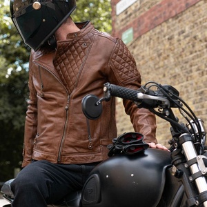 Men Biker <b>Vintage</b> Motorcycle <b>Racer</b> Retro Moto Leather <b>Jacket</b> Real Genuine Leather Racing Motorbike <b>Jacket</b> - Product Image 5