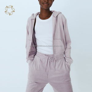 Eco Friendly <b>Velour</b> Sweat Pants Set Organic Bamboo <b>Velour</b> <b>Hoodie</b> and Sweat Pants Sustainable <b>Velour</b> Lounge Wear - Product Image 3