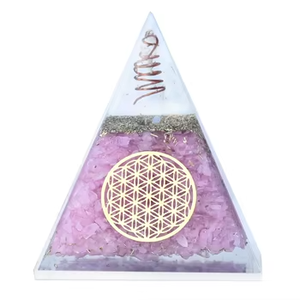 Pirámide de Cuarzo Rosa, Cristal Orgonita, Decoración para el Hogar, Gema Natural Pulida, Forma Triangular - Product Image 3