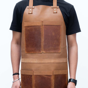 leather <b>apron</b> professional <b>apron</b> durable leather <b>apron</b> leather <b>apron</b> <b>bbq</b> grilling <b>apron</b> adjustable fit leather <b>apron</b> - Product Image 1