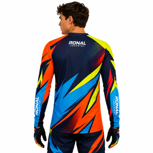 RONAL SPORTS Jersey de Motocross Unisex de Manga Larga Sublimado, Secado Rápido, Algodón/Poliéster, Transpirable, Talla Grande, Camiseta de Carreras para Adultos - Product Image 4