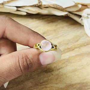 Unique Design Boho Geometric <b>Rings</b> Dainty Brass Jewelry For Women 18k <b>Gold</b> Plated Rose Quartz <b>Cocktail</b> <b>Ring</b> For Wholesale OEM - Product Image 4