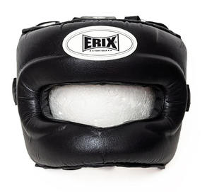 Protector de Cabeza Completo para Boxeo, Casco de Artes Marciales Mixtas (MMA) Unisex de Cuero con Doble Visera y Cierre de Gancho y Bucle - Product Image 1