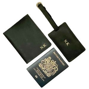 เคสหนังใส่หนังสือเดินทางและที่ใส่บัตรพร้อมป้ายชื่อกระเป๋าสตางค์แบบพกพา LPT-0003B วินเทจใช้ได้ทั้งชายและหญิง - Product Image 1