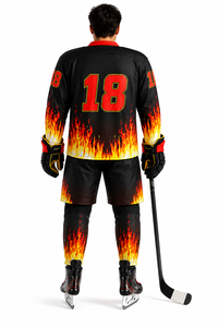 Uniforme de hockey sur glace personnalisé avec nom d'équipe, couleur unie, taille adulte, sublimation / Vêtements de sport pour jeunes, 100% polyester - Product Image 4
