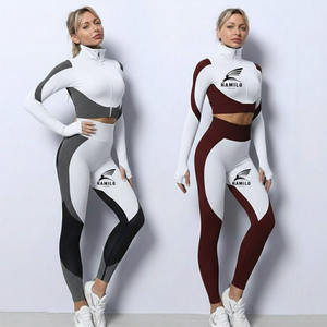 High Demand Quick Dry Yoga <b>Leggings</b> for <b>Women</b> Solid <b>Pattern</b> Customized OME Service Elastic Waist Closure Pants - Product Image 3