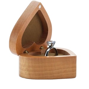 Heart Shaped Acacia Wood Engagement <b>Ring</b> Box Custom Mango Wood Wedding Proposal <b>Ring</b> Holder Personalized Jewelry Box - Product Image 1