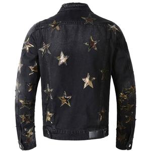 Outfitize Veste en jean rétro vintage années 90 pour homme, coupe ample, délavée clair, style denim classique, vente en gros - Product Image 2